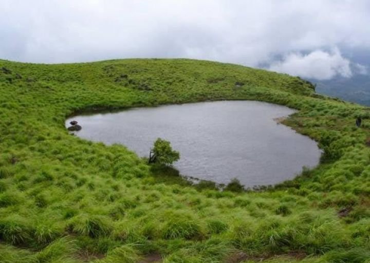 Chembra lake_ the heart-shaped lake.