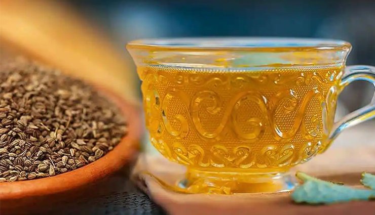 A plate of Ajwain and a cup of ajwain tea.