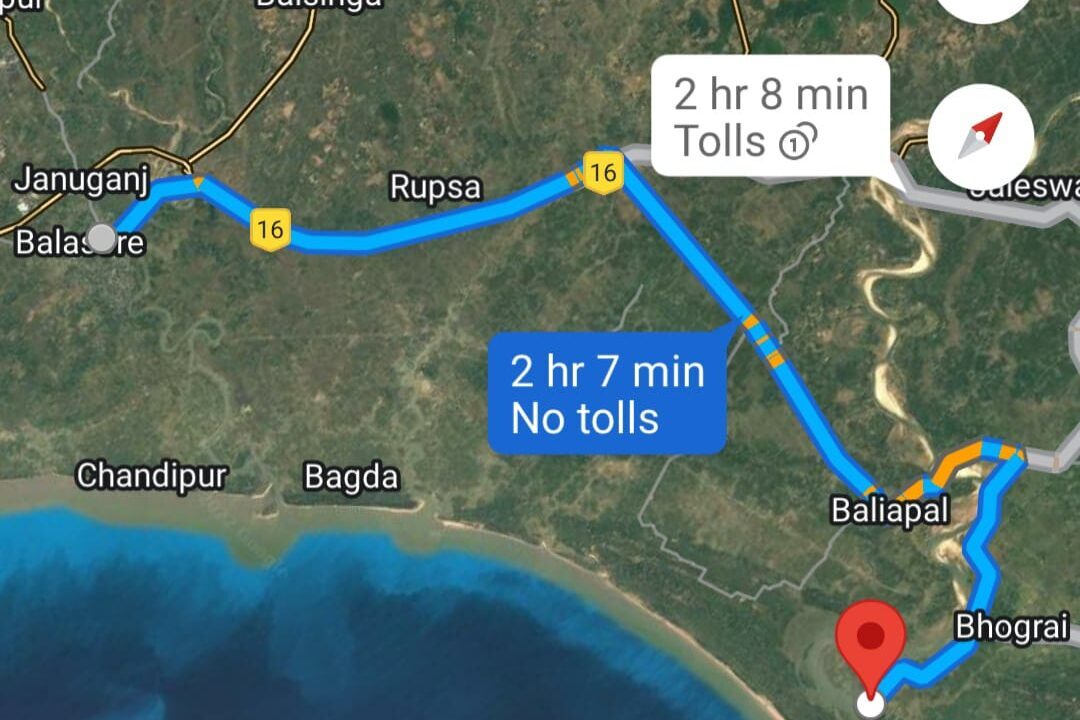 routes from balasore- bhusandeswar