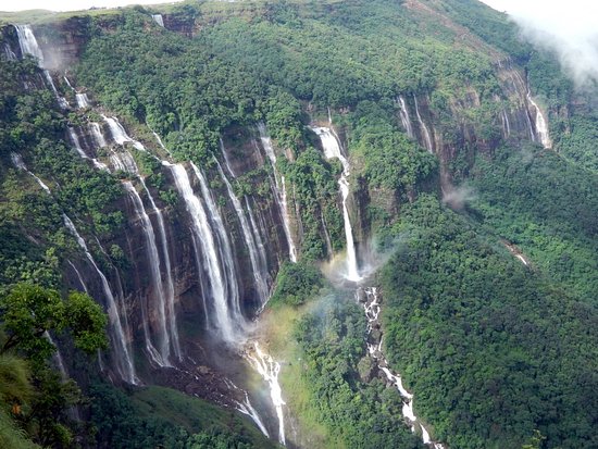 Seven sister waterfall, The view of this waterfall in north-Sikkim is out of the imagination