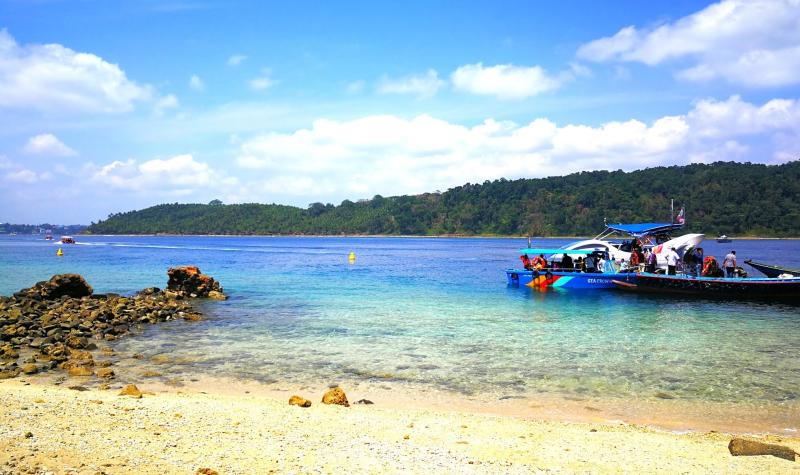 White sandy beach, North bay island, Andaman island