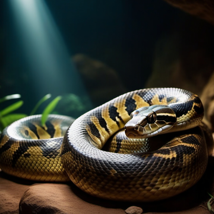 a snake in a cave in snake island or Ilha da Queimada Grande