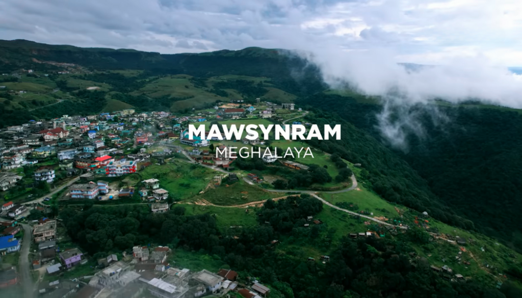 scenery of a village named Mawsynram of Meghalaya state