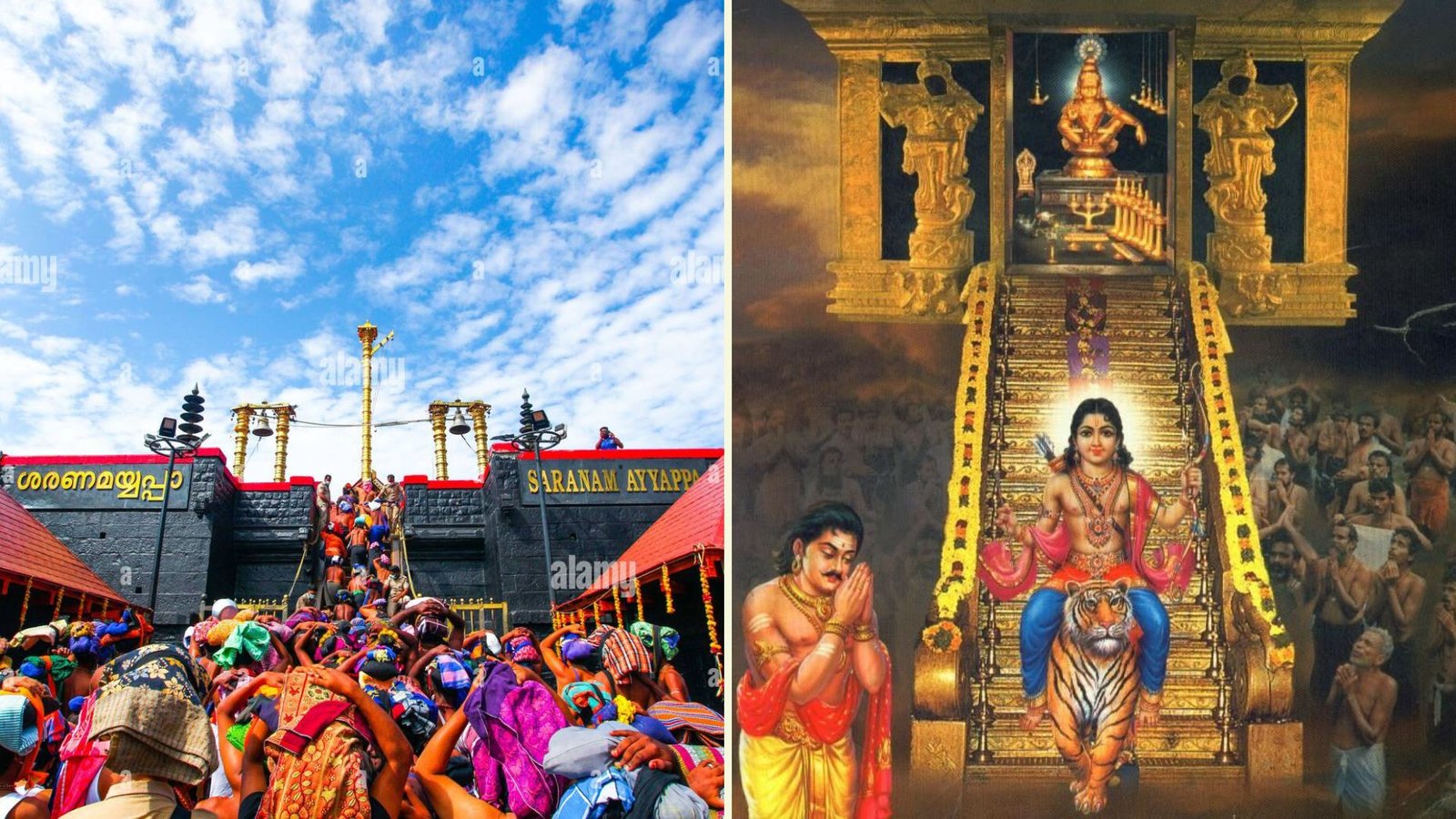 The sacred temple sabarimala worship god ayyappa who is the child vishnu and shiva(Hari hara).