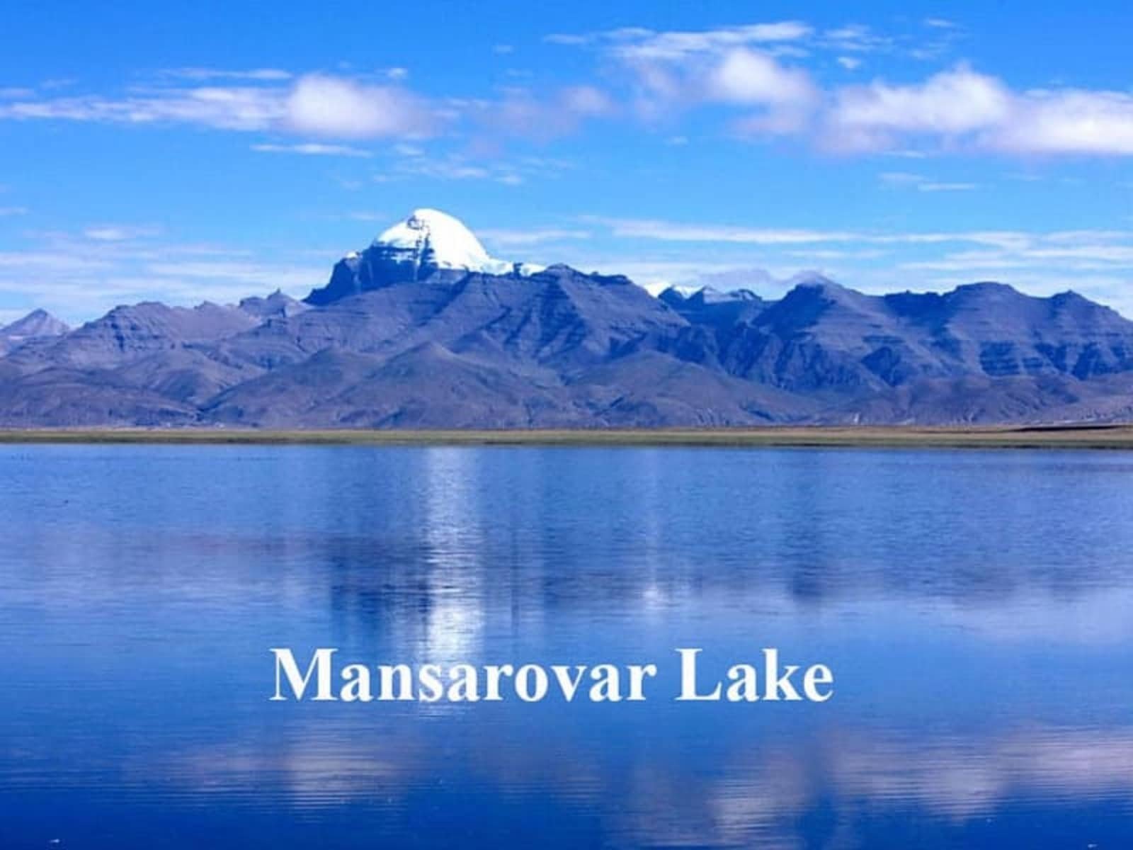 a site of Man Sarovar lake in front of mount Kailash