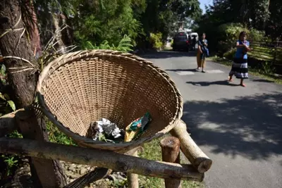 Clean streets of Mawlynnong village in Meghalaya

